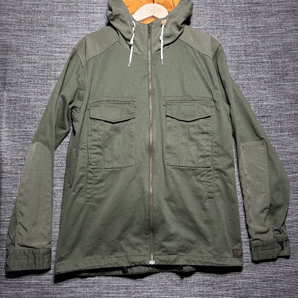 Analog Technical Fashion ATF Jacket Men's M Green Full Zip Pockets Hooded